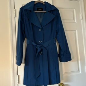 London Fog Women's Navy Trench Coat with Belt